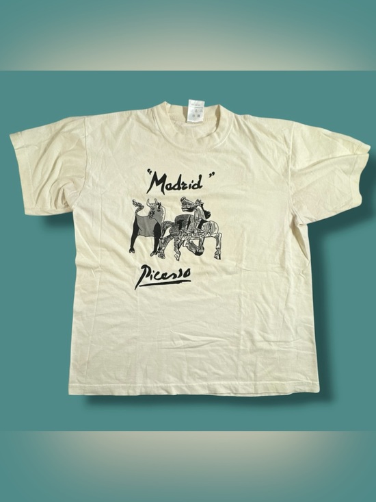 American style Other - Vintage Pablo Picasso Toros Toreros Art T-Shirt OffWhite Cream Size Large